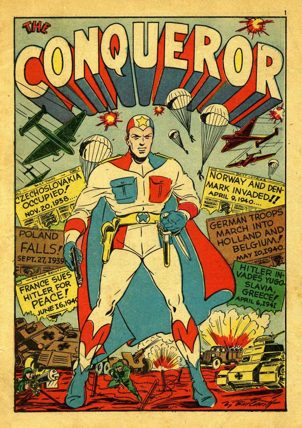 Washington street about 6:45 a.m. Oldfashioned Comics Victory Comics (v0101 04) 1941 Hillman