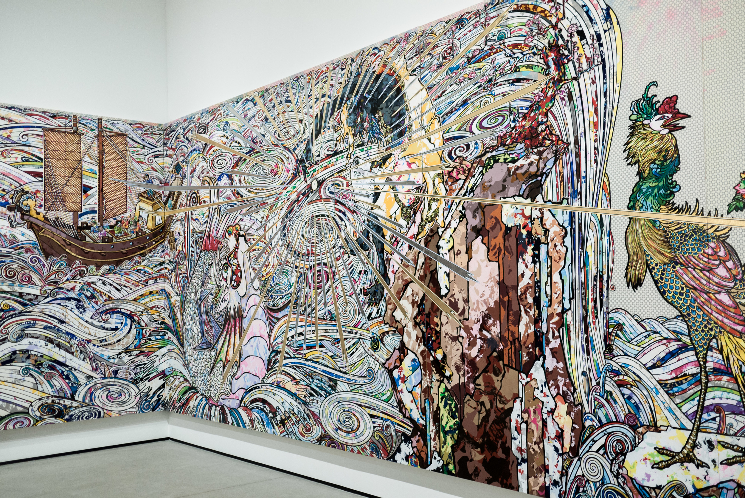 Takashi murakami, warp, 2009, acrylic, platinum leaf, and gold leaf on canvas mounted on aluminum frame, the broad art foundation. 5 Reasons to Visit The Broad Right Now — MYBELONGING High Fashion